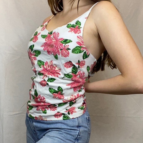 Tommy Hilfiger Floral Tank Top Spaghetti Strap Top - Picture 3 of 4
